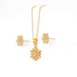 Gold-Plated Sparkling CZ Pendant Set