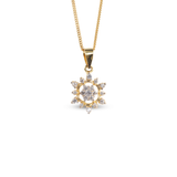 Gold-Plated Sparkling CZ Pendant Set