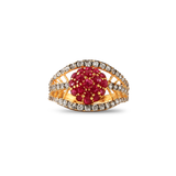 Gold Plated Ruby Cluster Ring