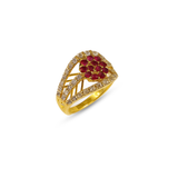 Gold Plated Ruby Cluster Ring