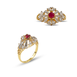 Ruby Vine Statement Ring – Gold Plated
