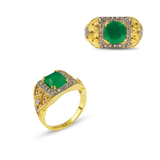 Emerald Statement Ring – Gold Plated