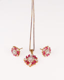 Floral Radiance Ruby Jewelry Set