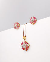 Floral Radiance Ruby Jewelry Set