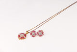 Floral Radiance Ruby Jewelry Set