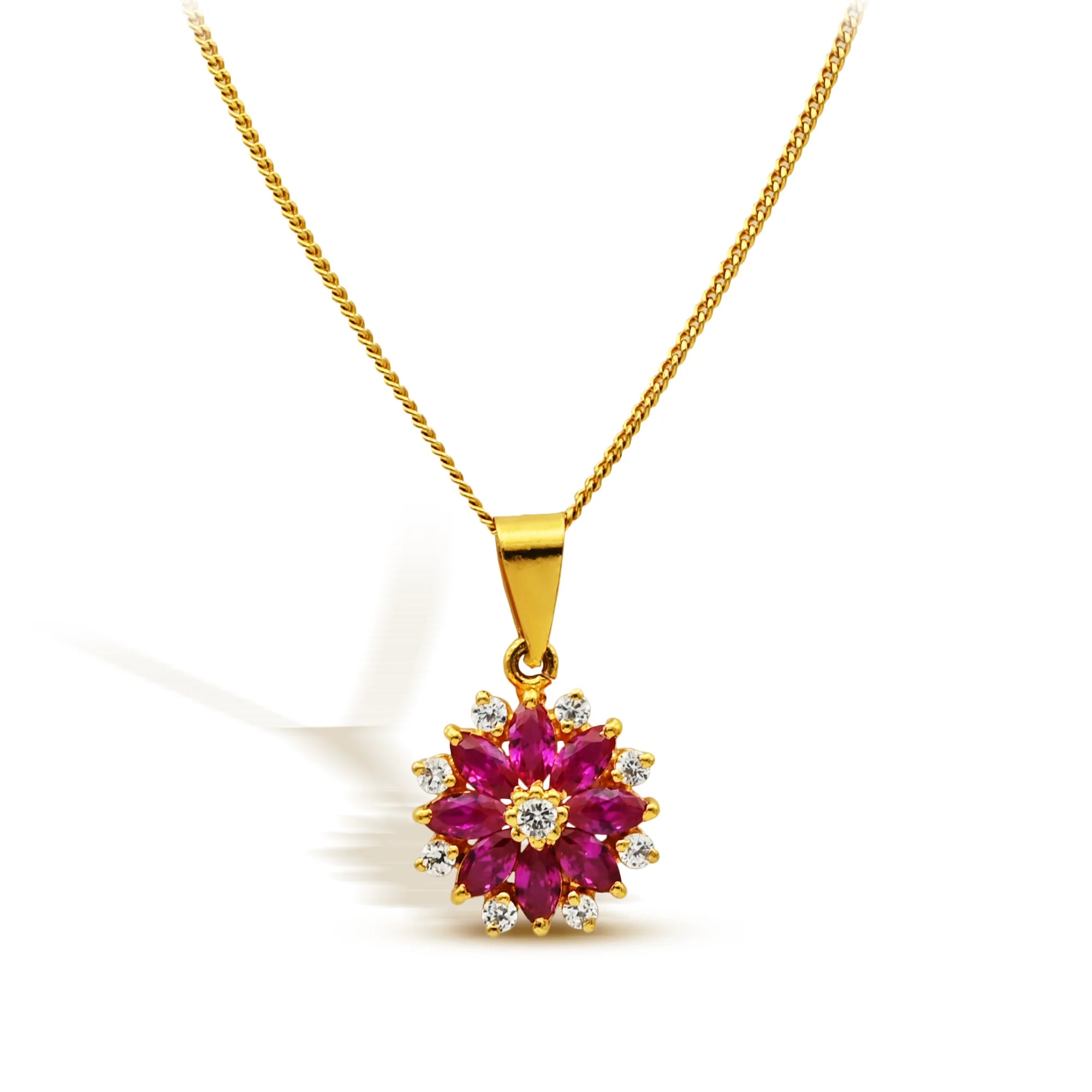 Floral Ruby Pendant