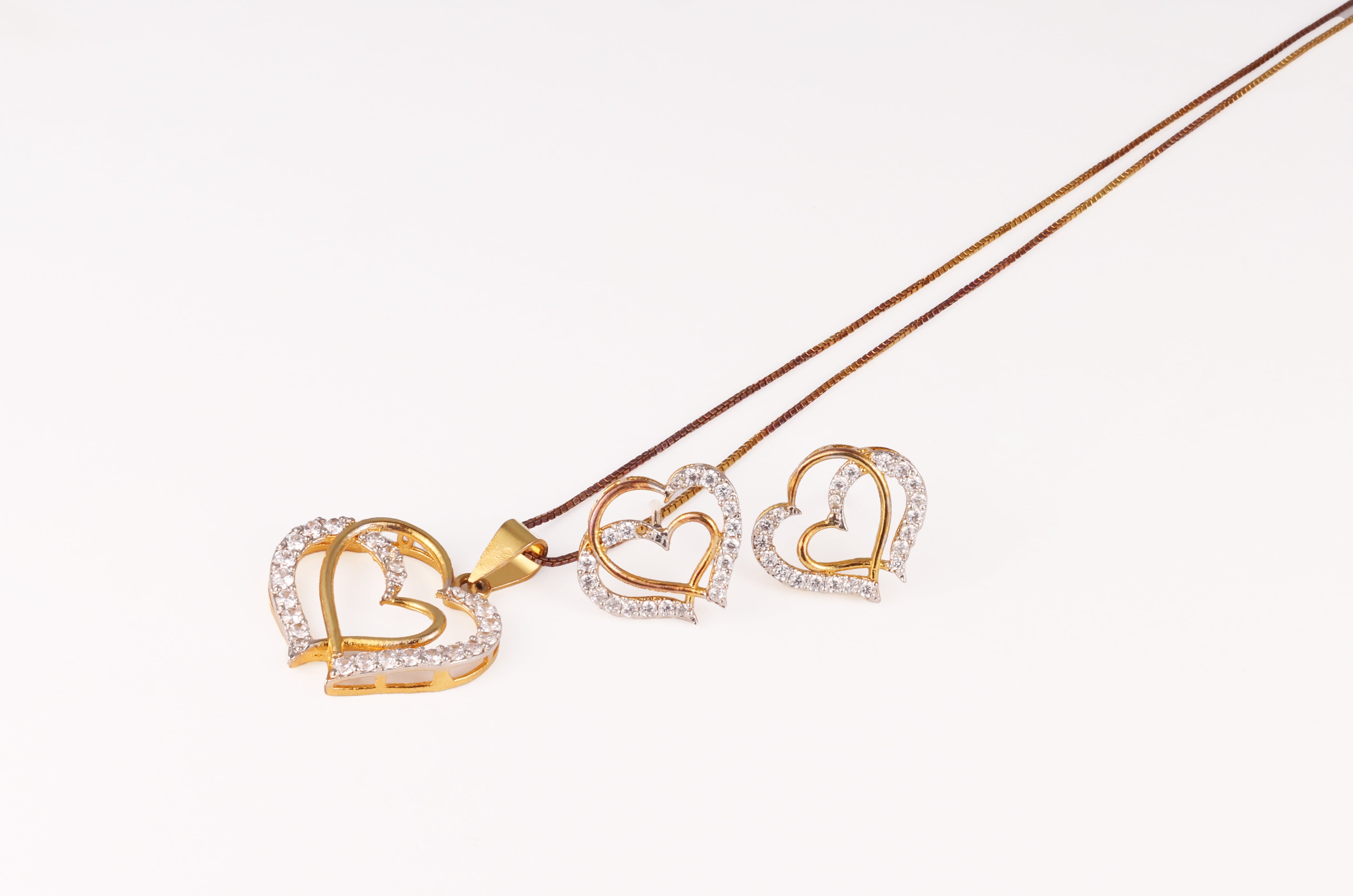 Double Heart Jewelry Set