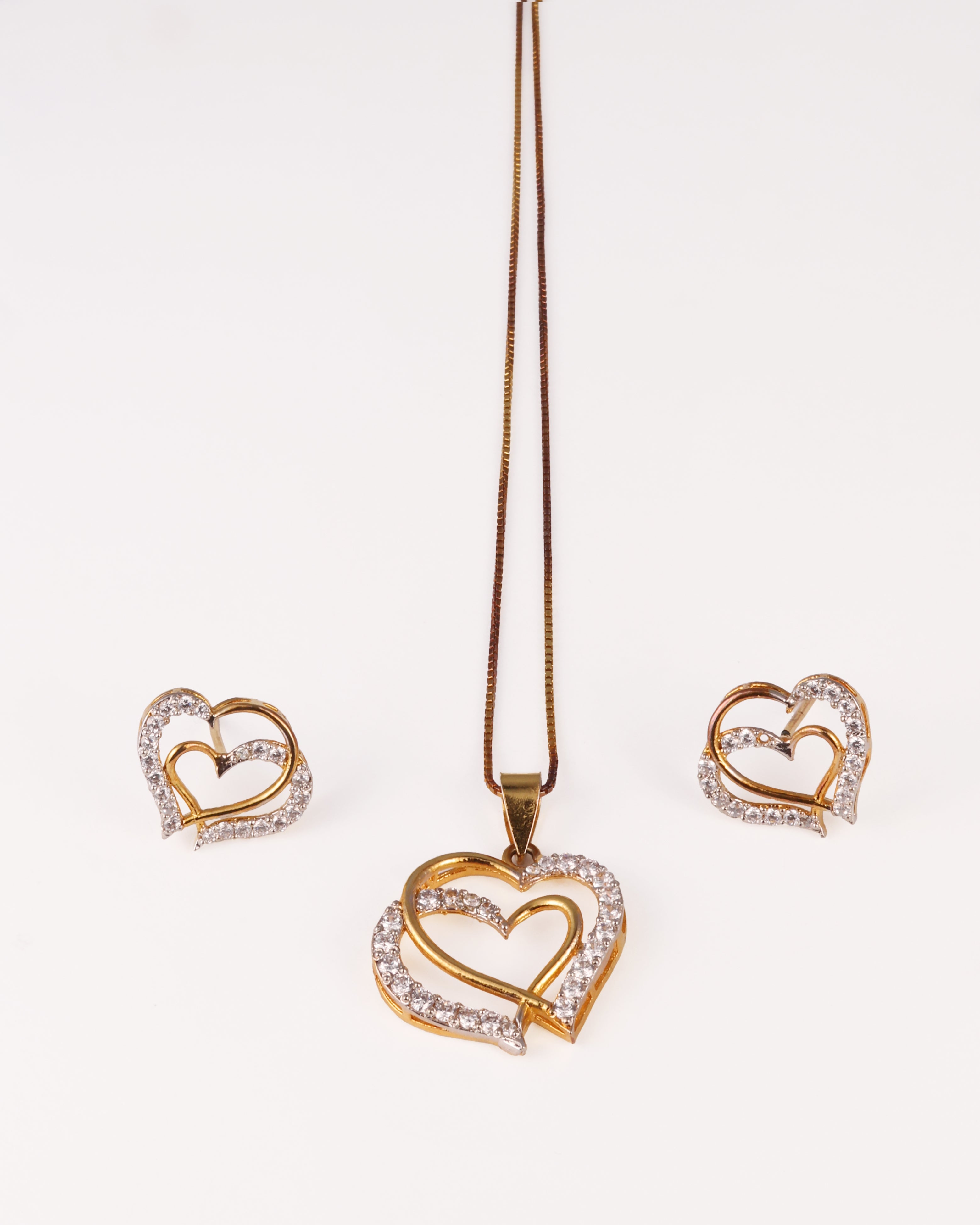 Double Heart Jewelry Set