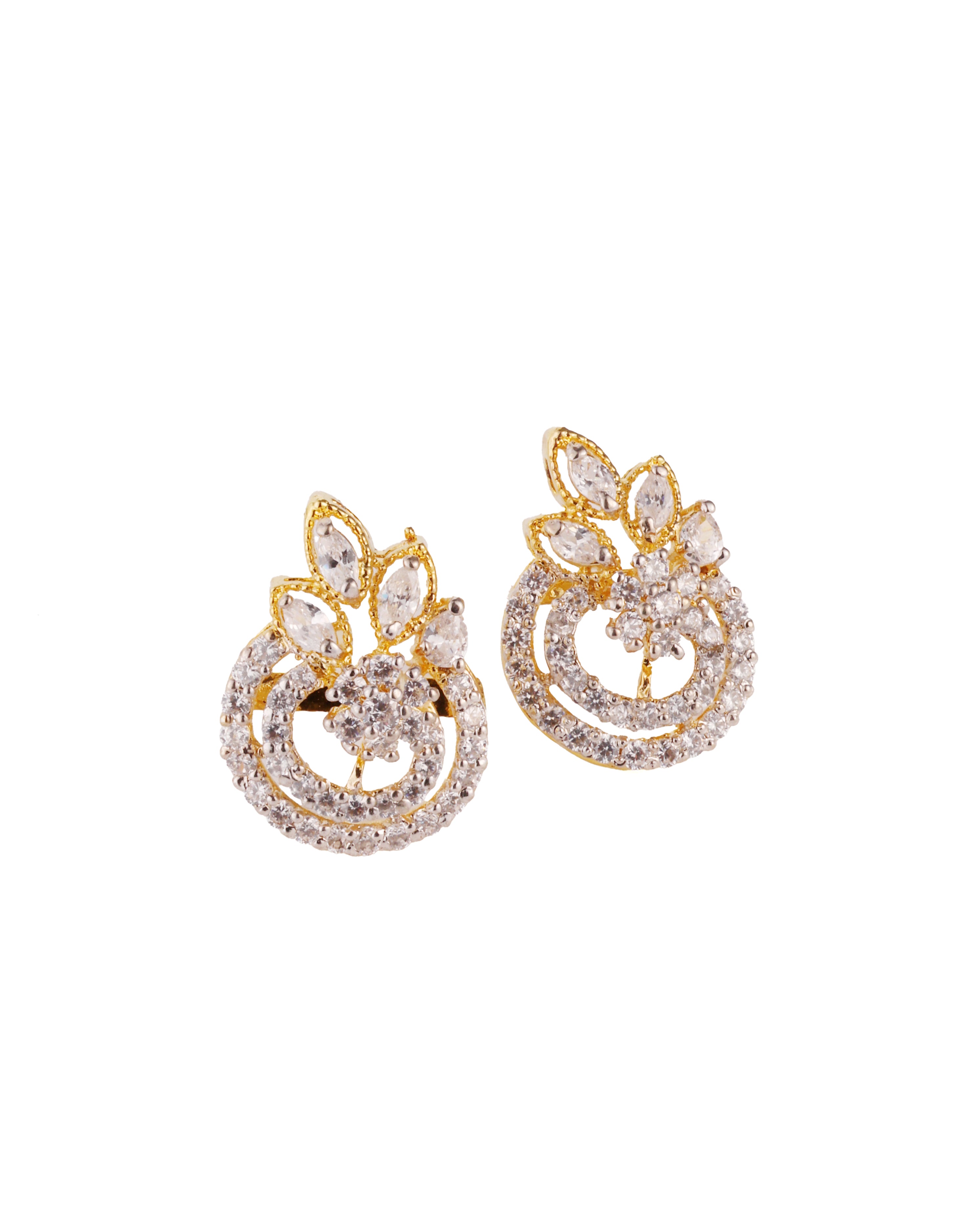 Rose Gold Leaf Drop Earrings