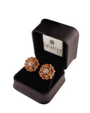 Intricate Floral Rose Stud Earrings