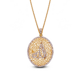 Golden Polish Pendant Necklace with White Zircon