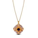 Sapphire Radiance Floral Pendant