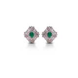 Emerald Blossom Zircon Earrings