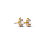 Golden Pearl Radiance Stud Earrings