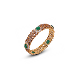Emerald Charm Green & White Zircon Bangle