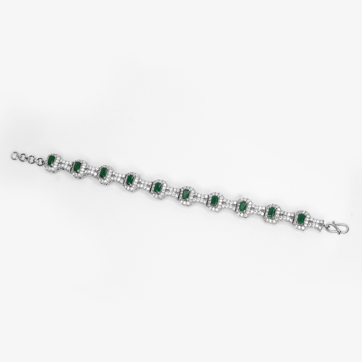 Emerald Sparkle White & Green Zircon Bracelet