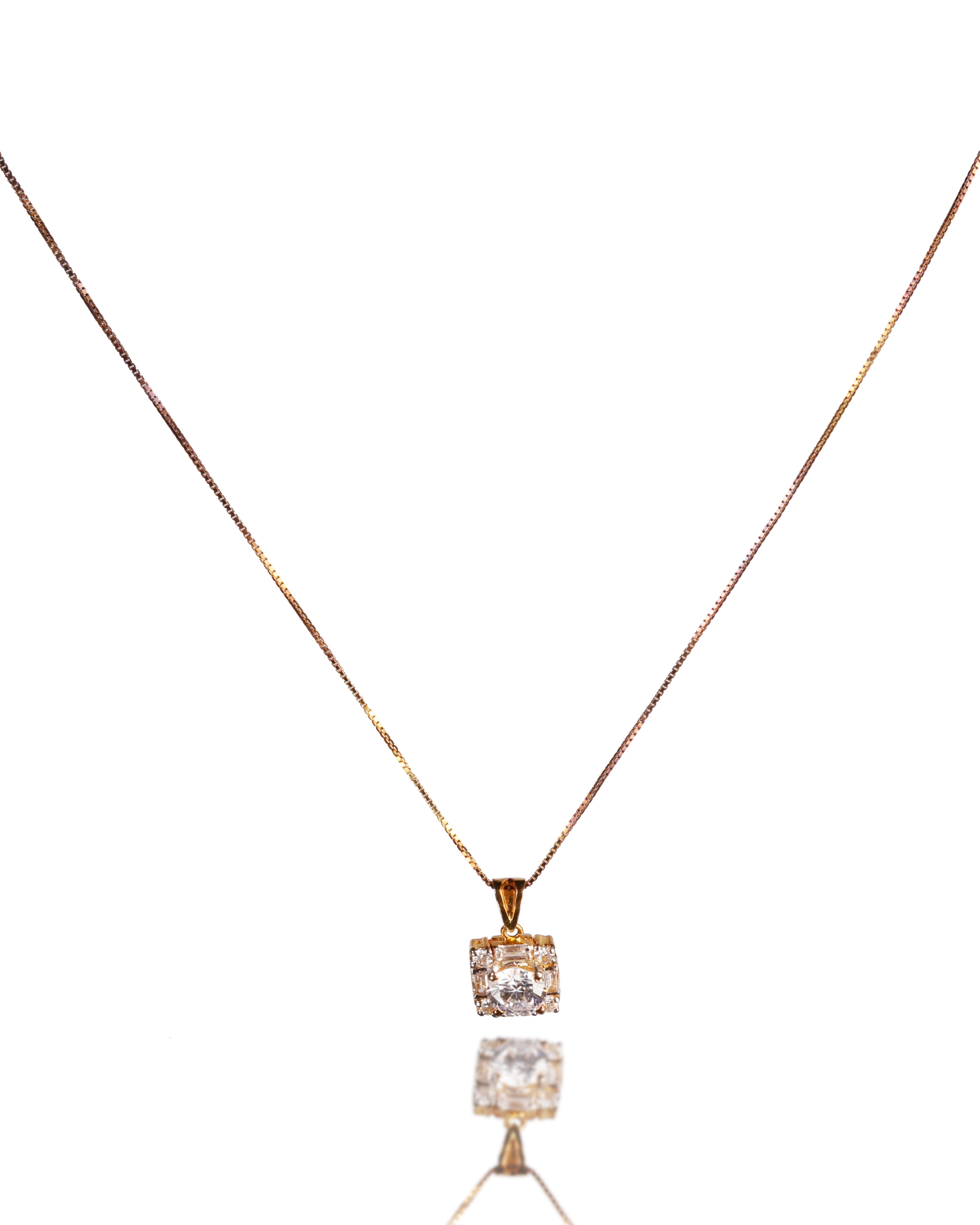 Square-Cut White Stone pendant