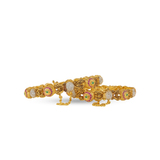 Royal Gold-Plated Beaded Bangles