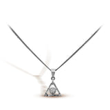 Dazzling Zircon Pendant in 925 Sterling Silver with Rhodium Plating