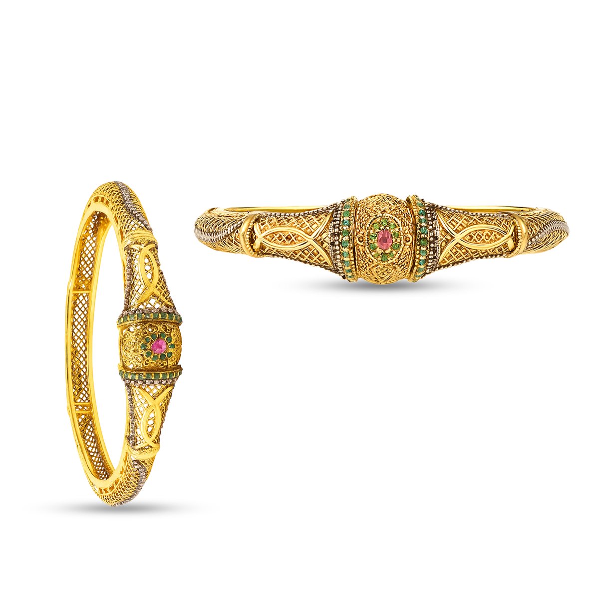 Ornate Gold-Plated Traditional Bangles