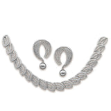 Necklace Set with zircons in 925 Silver with Rhodium plating