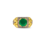 Emerald Statement Ring – Gold Plated