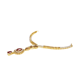 Elegant Ruby & Gold-Plated Necklace Set