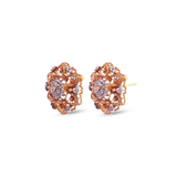 Intricate Floral Diamond & Rose Gold Stud Earrings