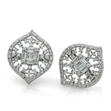 Stunning Earrings With zircons in 925 Silver With Rhodium Plating