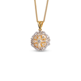Gold-Plated White Crystal Pendant Set