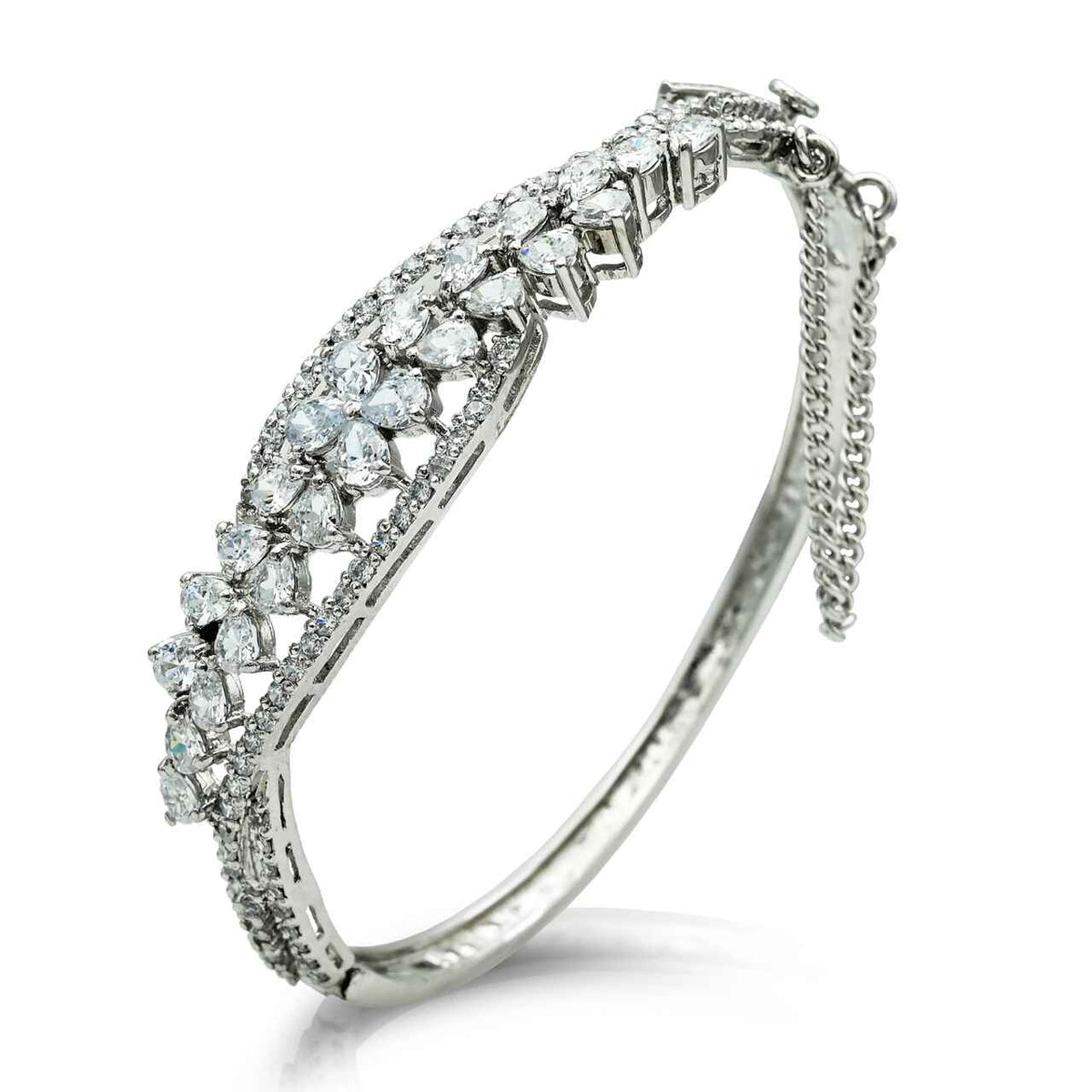 Dazzling Bracelet With Zircons in 925 Silver With Rhodium Plating