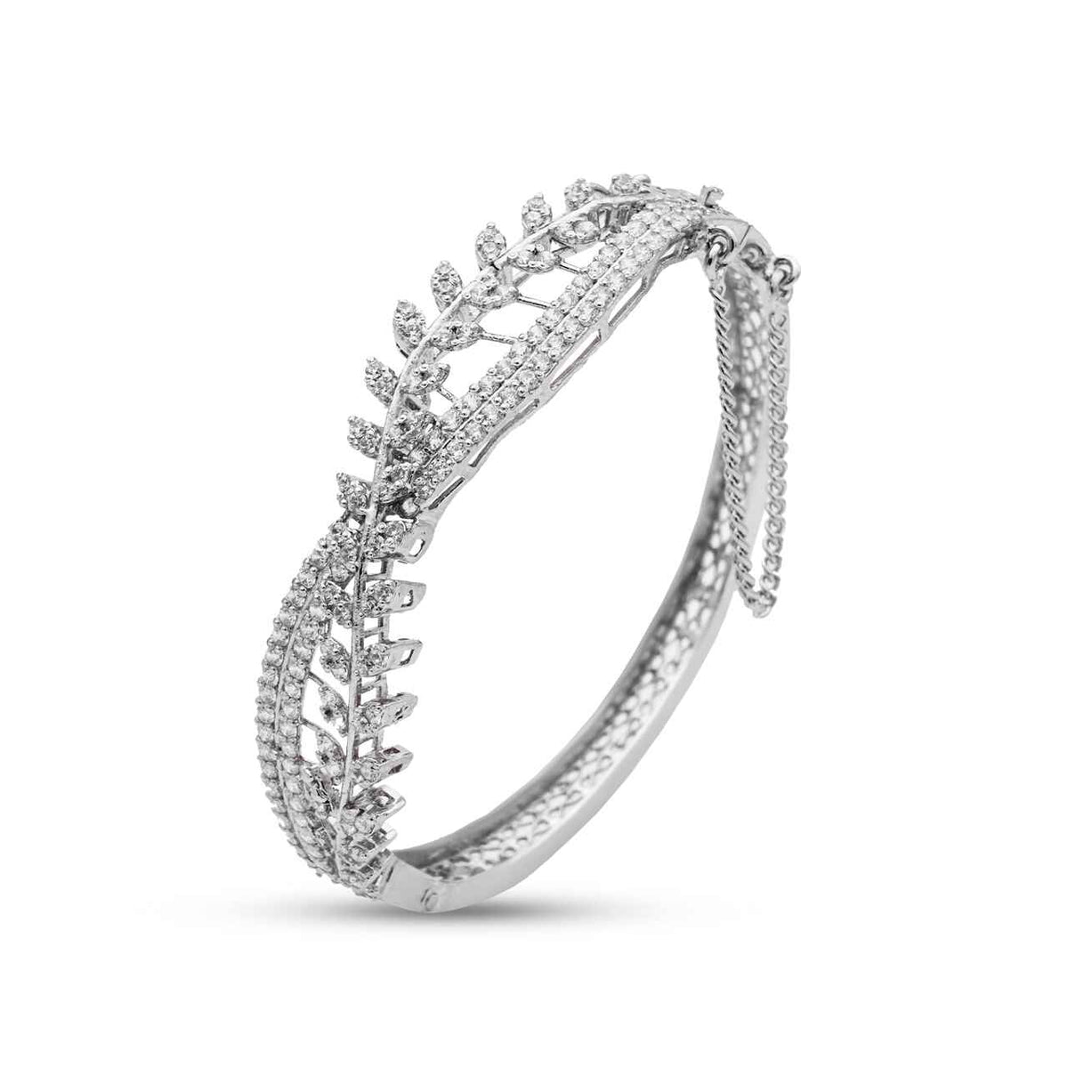 Elegant Bracelet with zircons in 925 Silver with Rhodium plating