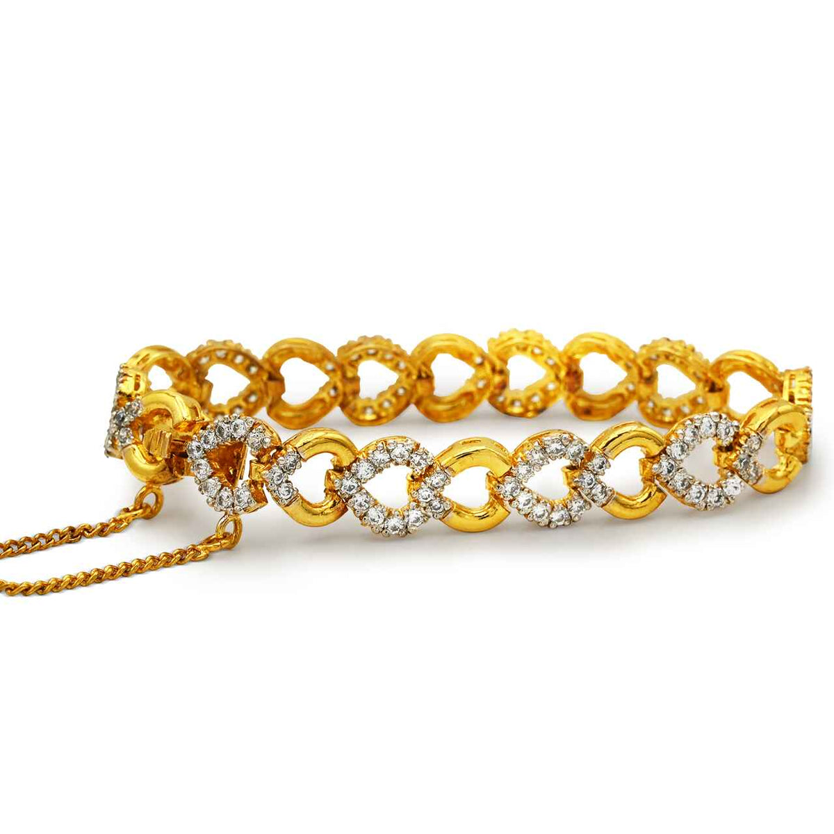 Elegant Bracelet With Zircons in 925 Silver With Gold Plating