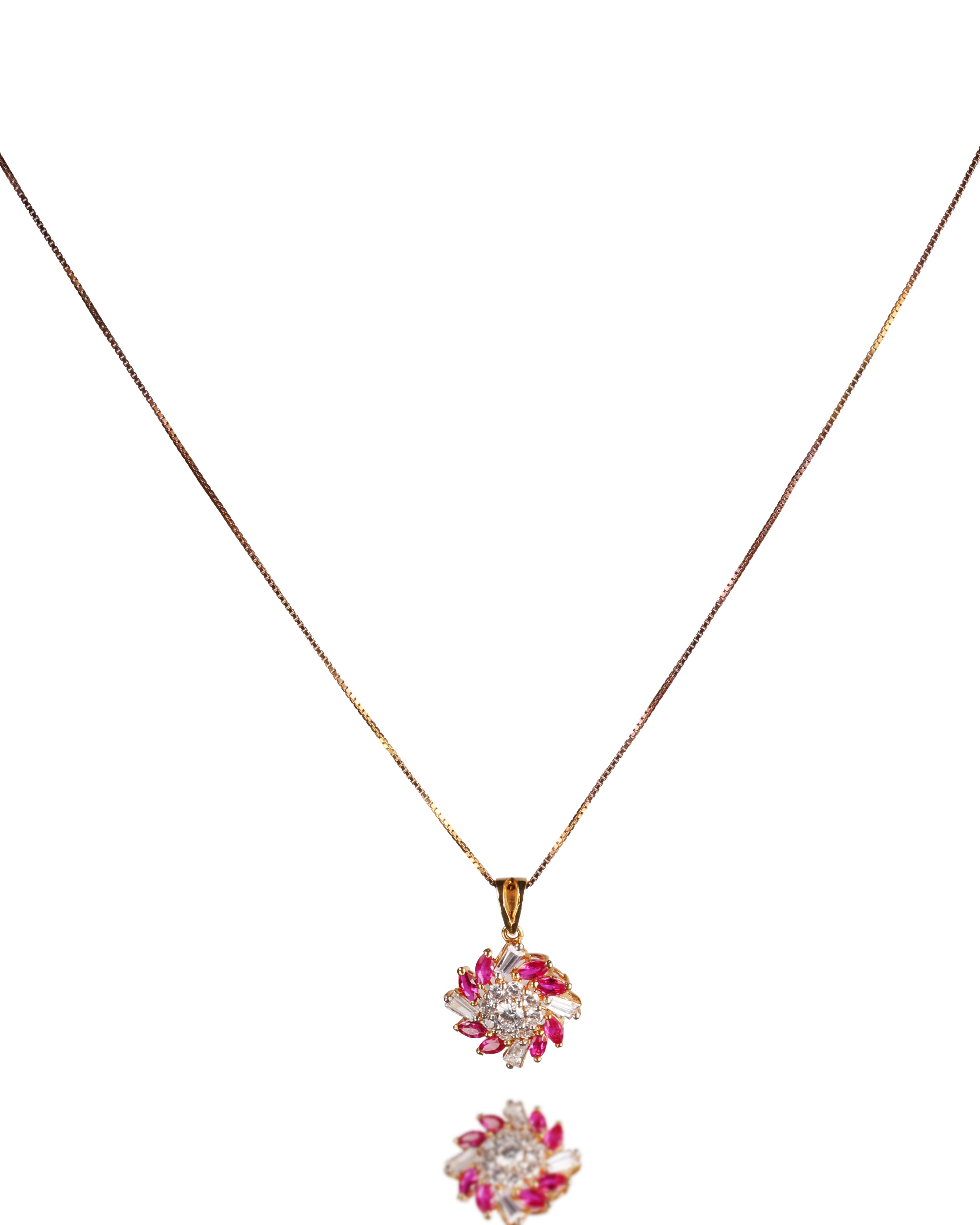 Floral Radiance Ruby Jewelry Set
