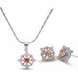 Dazzling Pendant set with zircons in 925 Silver with Rhodium plating