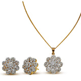 Elegant Zircons Pendant Set in 925 Silver With Gold Plating