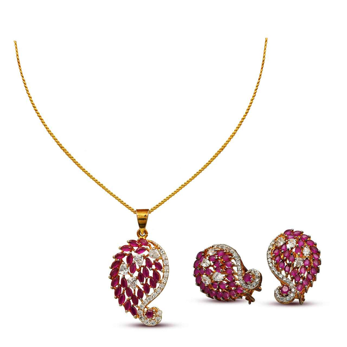 Dazzling Pendant set with zircons in 925 Silver with Gold plating