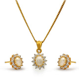 Elegant pendant set with zircons in 925 Silver with Gold plating