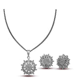 Luxurious pendant set with zircons in 925 Silver with Rhodium plating