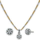 Luxurious pendant set with zircons in 925 Silver with Rhodium plating