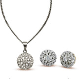 Luxurious Pendant Set With Zircons in 925 Silver With Rhodium Plating