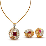 Dazzling Pendant set with zircons in 925 Silver with Gold plating