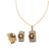 Dazzling Pendant set with zircons in 925 Silver with Gold plating