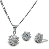 Luxurious pendant set with zircons in 925 Silver with Rhodium plating