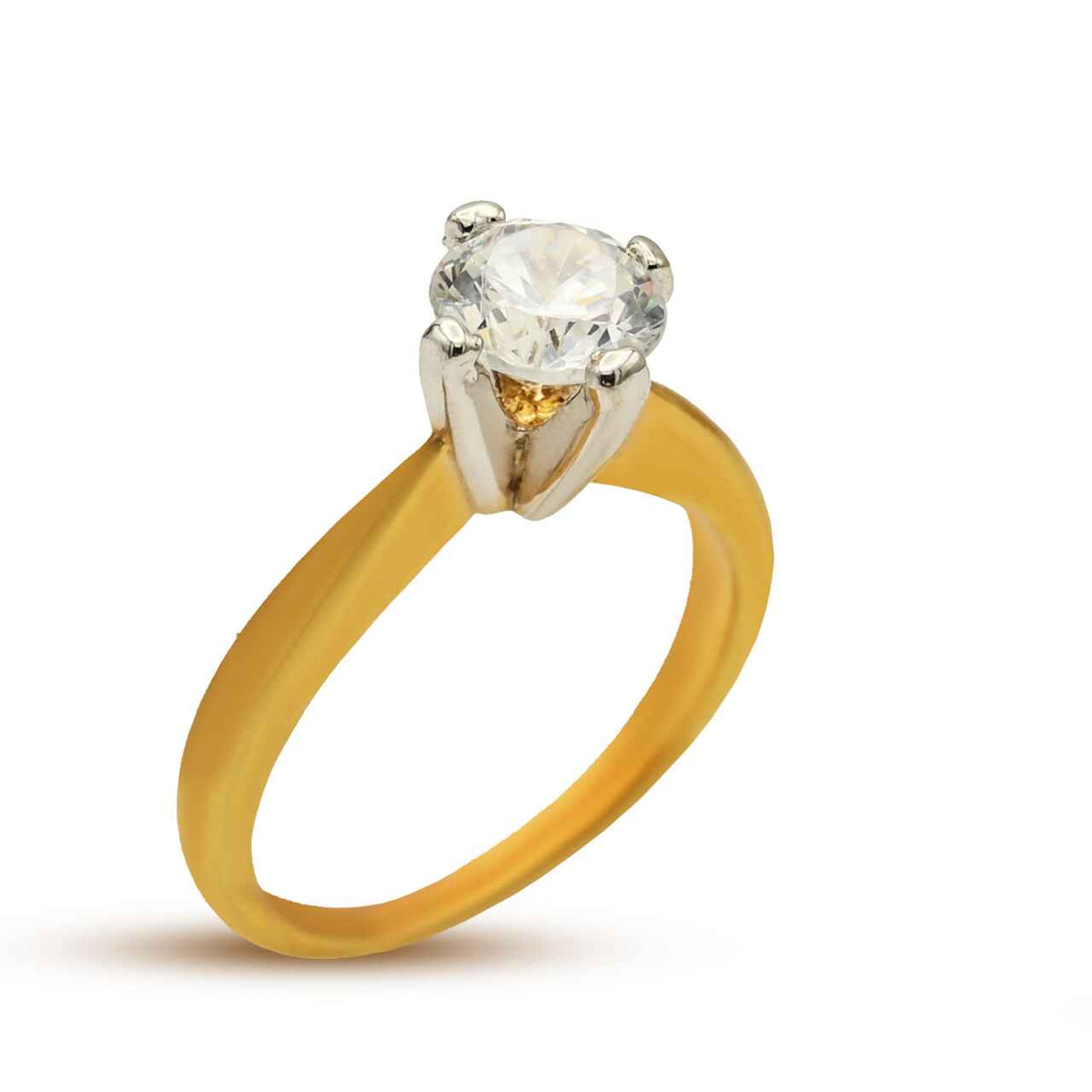 Dazzling Ring with zircons in 925 Silver with Gold plating