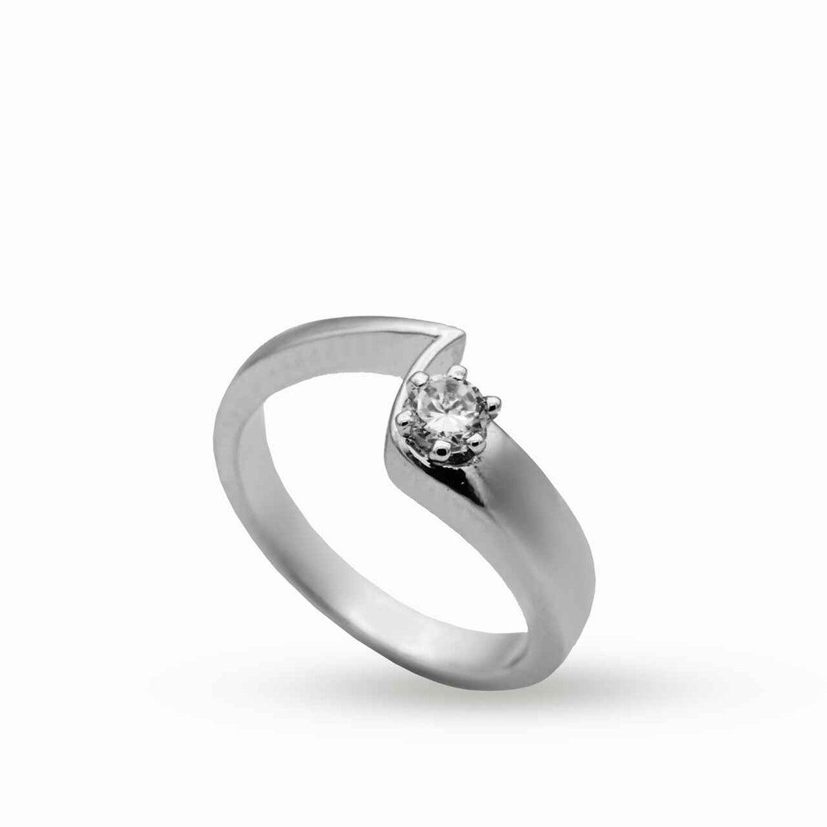 Elegant Ring with zircons in 925 Silver with Rhodium plating