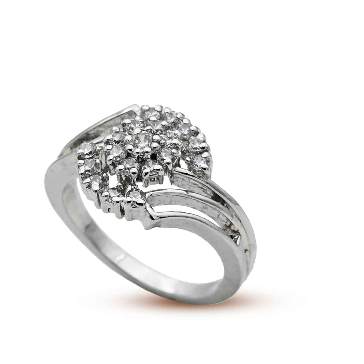 Luxurious Ring With Zircons in 925 Silver With Rhodium Plating