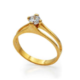 Dazzling Ring With Zircons in 925 Silver With Gold Plating