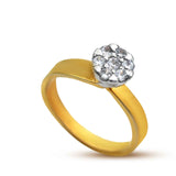 Elegant Ring With Zircons in 925 Silver With Gold Plating