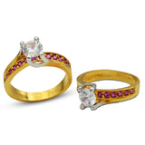 Elegant Ring With Zircons in 925 Silver With Gold Plating